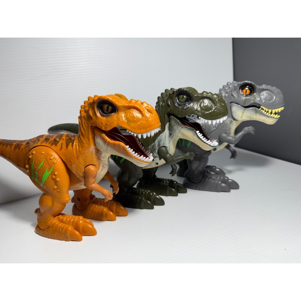 Lot of 3 Zuru Robo Alive T-Rex Interactive Dinosaur Toys – All Working!